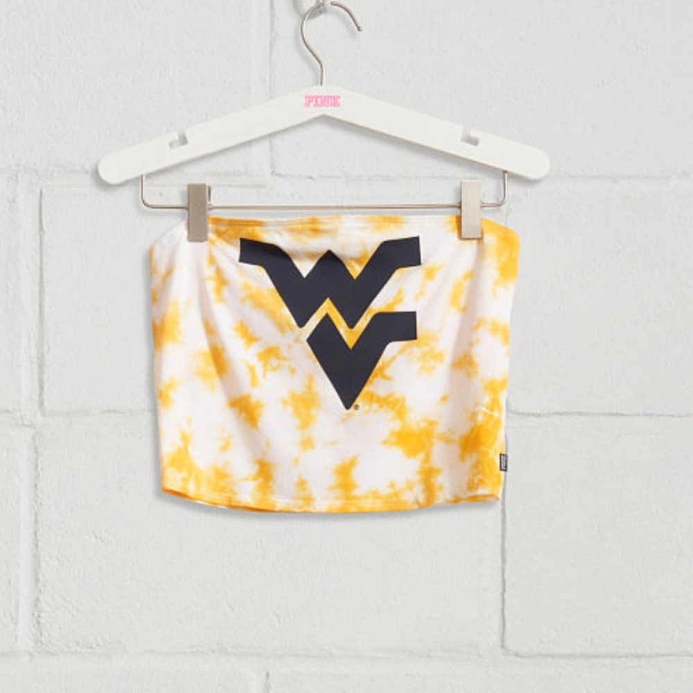 Wvu pink brand tube top tags attached